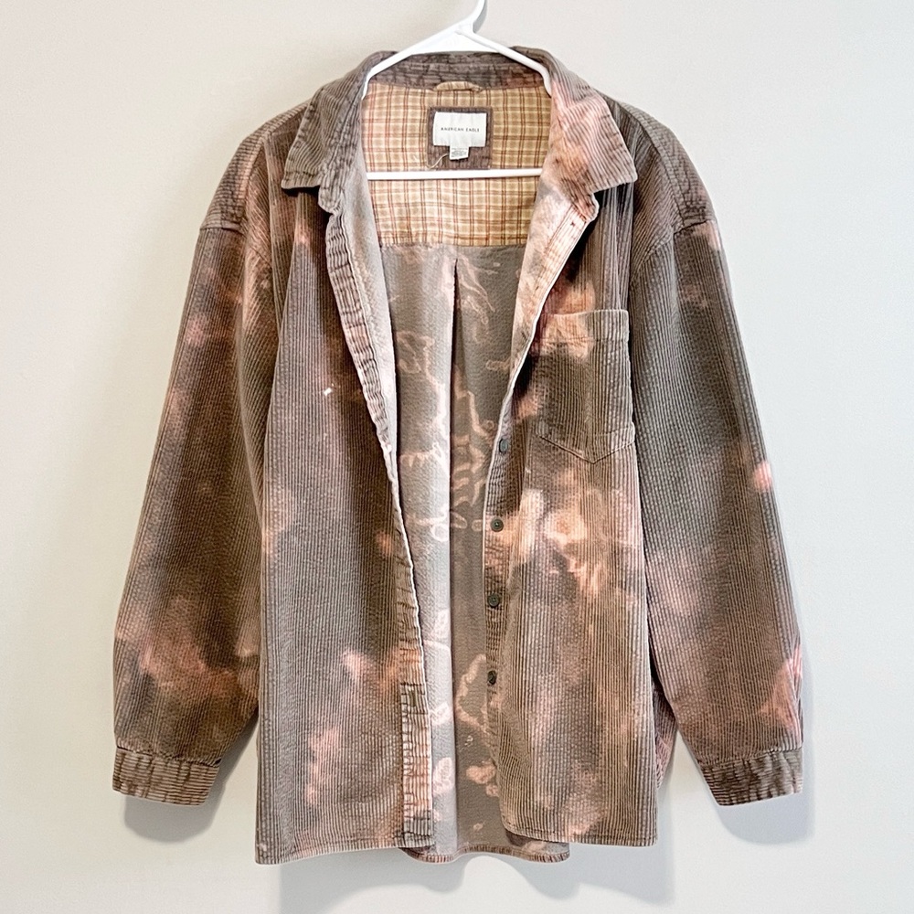 American Eagle Bleach Dyed Corduroy Shacket